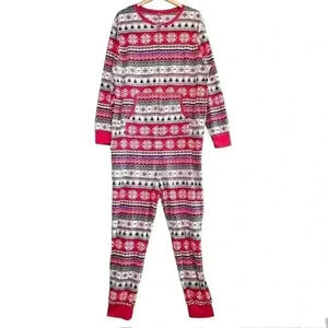 🌈 6/$60, Source Unknown Fleece Holiday Pattern Green Red White Pockets, Size XL